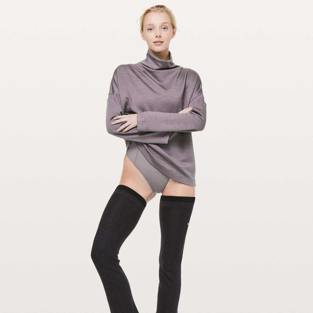 Lululemon Principal Dancer Funnel Neck Sweater in Lunar Rock